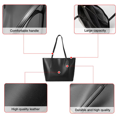 FOXER Handbags Office Bags Lady Commuter Totes Split Leather Large Capacity Top-Handbag Women's Fashion Versatile Composite Bag