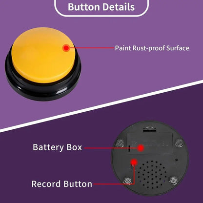 Voice Recording Button Dog Talking Buttons Set For Communication Command 30 Second Record Playback For Cats Pet Training Buzzer