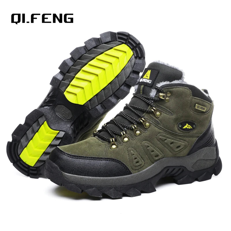 36-48 Autumn Winter Men Women Ankle Boots Leather Tactical Shoes New Plus Anti-Skidding Classical Walking Footwear Summer Hiking