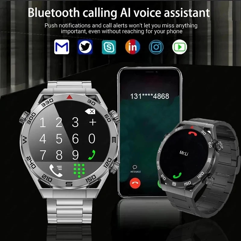 For Android IOS NFC Smart Watch Men GPS Tracker AMOLED 454*454 HD Screen Heart Rate ECG+PPG Bluetooth Call SmartWatch 2024 New