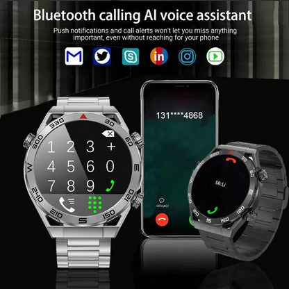 For Android IOS NFC Smart Watch Men GPS Tracker AMOLED 454*454 HD Screen Heart Rate ECG+PPG Bluetooth Call SmartWatch 2024 New