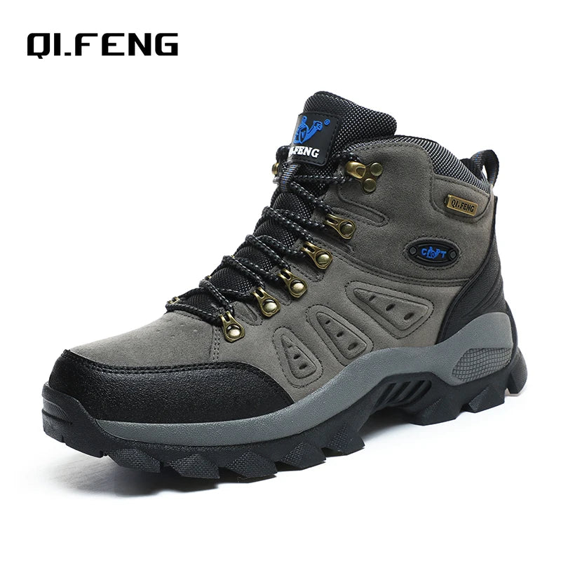 36-48 Autumn Winter Men Women Ankle Boots Leather Tactical Shoes New Plus Anti-Skidding Classical Walking Footwear Summer Hiking