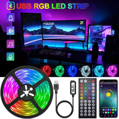 Led Strip Lights Wifi 5050 5V Usb Rgb Tape Colorful Children Into The Gaming Room Bluetooth Control 5M Led Wall Room Ice String