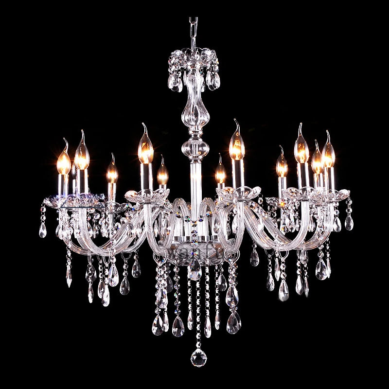 Transparent Crystal Chandeliers Multi 6/8/10 Arms Optional Lustres De Cristal Chandelier LED without Shade Wall Lamp E14 Lustre