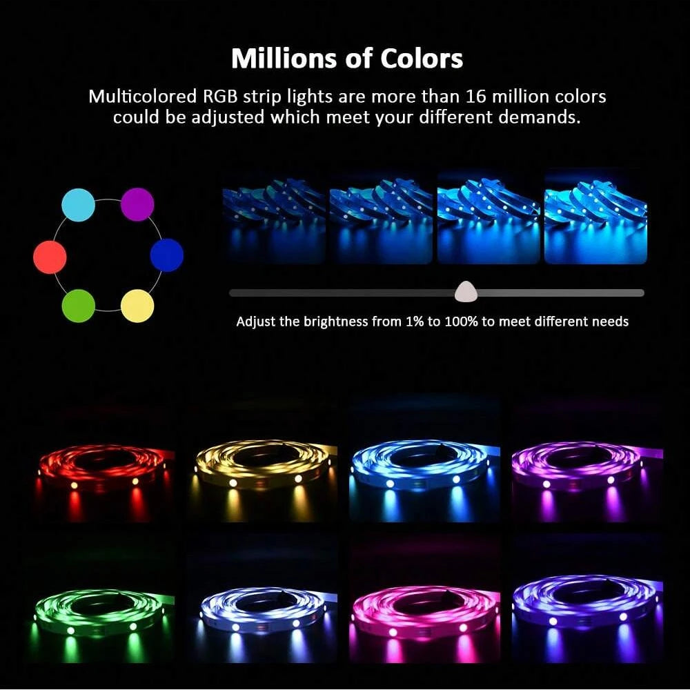 LED Strip Light RGB 1-30M 5050 15/LED USB Bluetooh Flexible Lamp Tape With Remote Control For TV Backlight Home Party Decoration