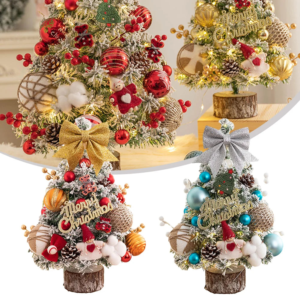 45/60cm Mini Christmas Tree Decoration Home Desktop Small Tree Ornaments New Year Navidad Gift Christmas Festival Party Supplies