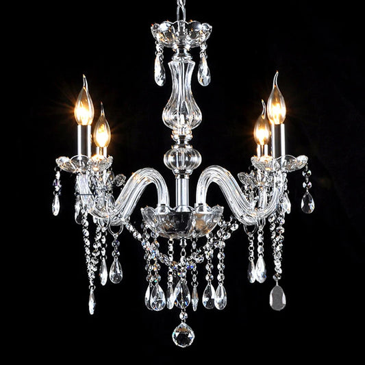 Transparent Crystal Chandeliers Multi 6/8/10 Arms Optional Lustres De Cristal Chandelier LED without Shade Wall Lamp E14 Lustre