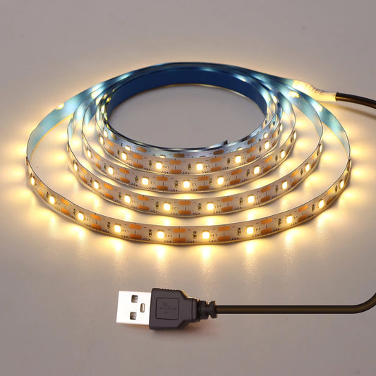 DC 5V USB LED Strips 2835 White Warm White Tira LED Strip Light TV Background Lighting Tape Home Decor Lamp 1- 5m