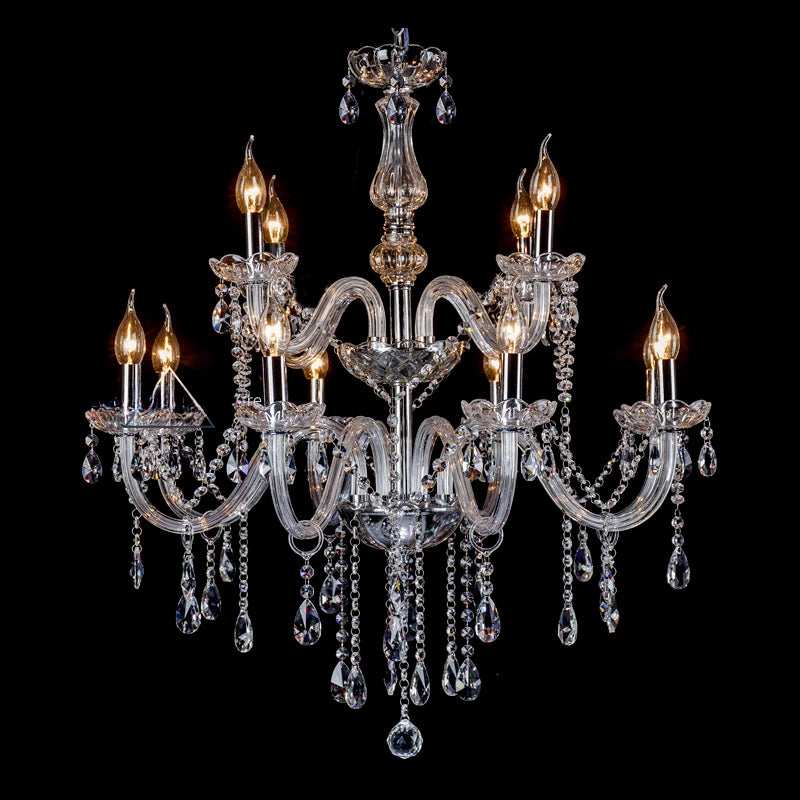 Transparent Crystal Chandeliers Multi 6/8/10 Arms Optional Lustres De Cristal Chandelier LED without Shade Wall Lamp E14 Lustre