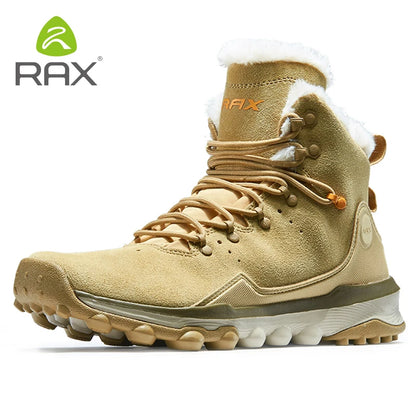 Rax-Warm Snow Boots Men Women Fleece Hiking Footwear Outdoor Sports Mountain Shoes Snowproof Walking Boots