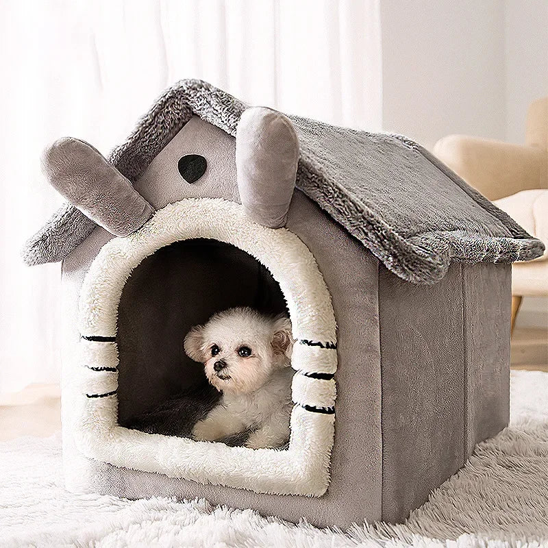 Foldable Dog House Kennel Bed Mat For Small Medium Dogs Cats Winter Warm Cat Bed Nest Pet Products Basket Pets Puppy Cave Sofa