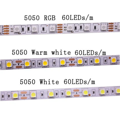 DC12V 24V 5M 5050 60/120LEDs/m RGB CCT NW 4000K 5025 LED Strip RGBW RGBWW white  RGB LED Light Strips Flexible Tape