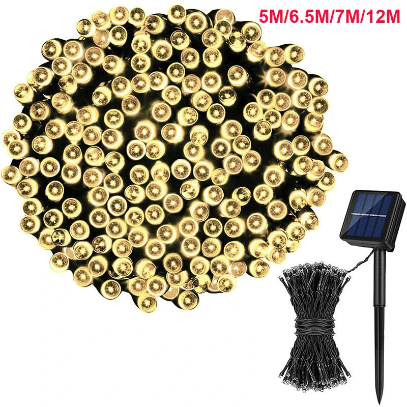 LED solar full sky star light string 8 function outdoor waterproof camping courtyard light holiday decoration light