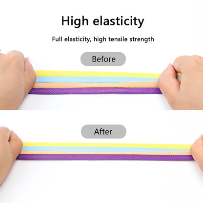 Colorful Capsule Lock Shoelaces Without ties Elastic Laces Sneakers No Tie Shoe laces Kids Adult Flat Quick Shoelace for Shoes