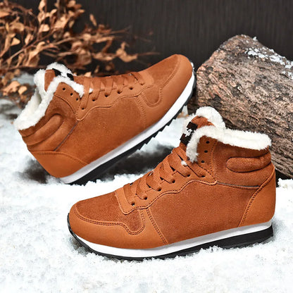 Men Boots Waterproof Winter Boots Men Lightweight Hight Top Leather Shoes Plus 48 No Slip Warm Snow Boots Plush Women Footwear