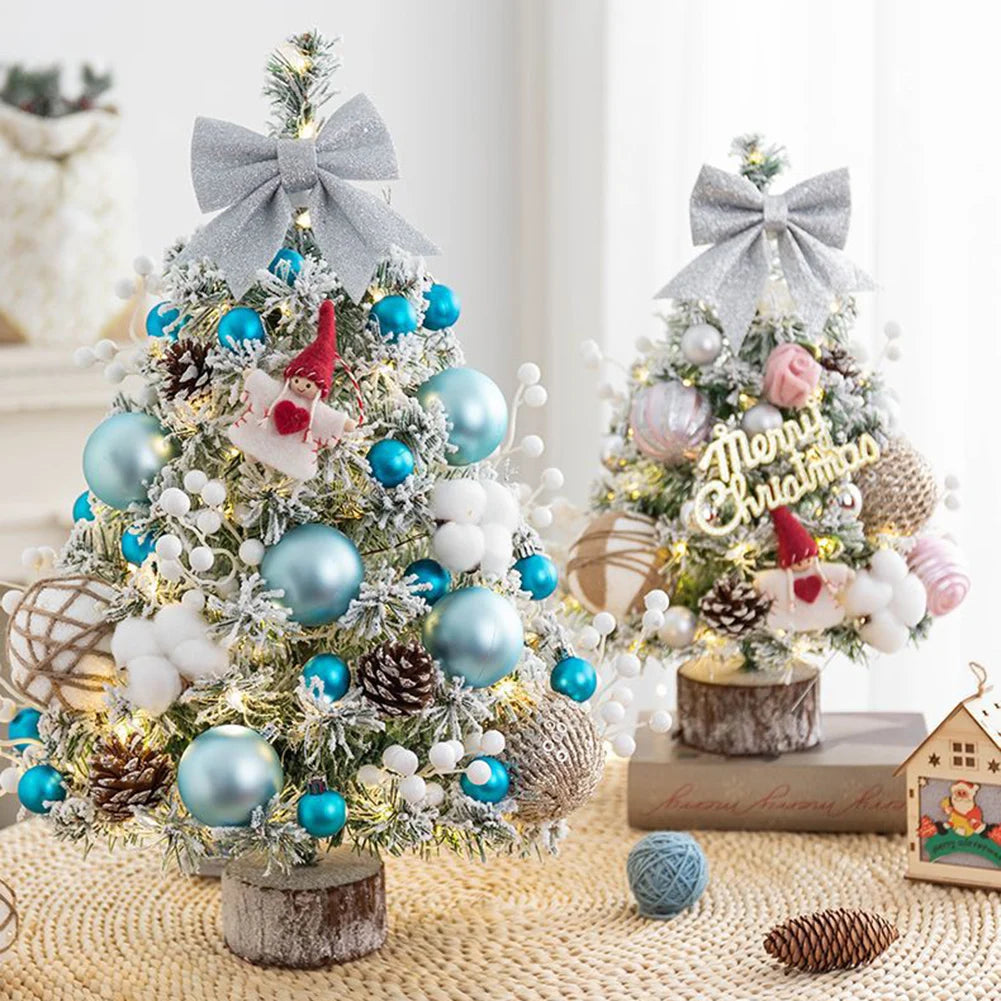 45/60cm Mini Christmas Tree Decoration Home Desktop Small Tree Ornaments New Year Navidad Gift Christmas Festival Party Supplies