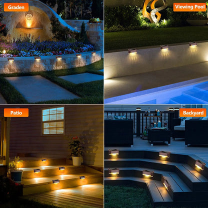 20Pcs Solar Deck Lights Solar Step Lights Outdoor Waterproof Led Solar Fence Lamp for Stairs Garden Pathway Yard Walkway Fences