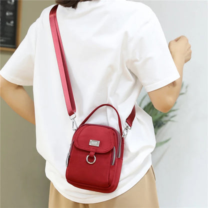 Nylon Women's Crossbody Bag Trend 2024 Shoulder Handbag Solid Color Student Phone Bag Simple Shopper Bags Purse