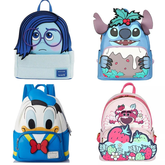 Fashion Backpack High Quality Cartoon Leisure Children's School Bag Mickey PU Leather Backpack Cartoon Stitch Gifts for Girls