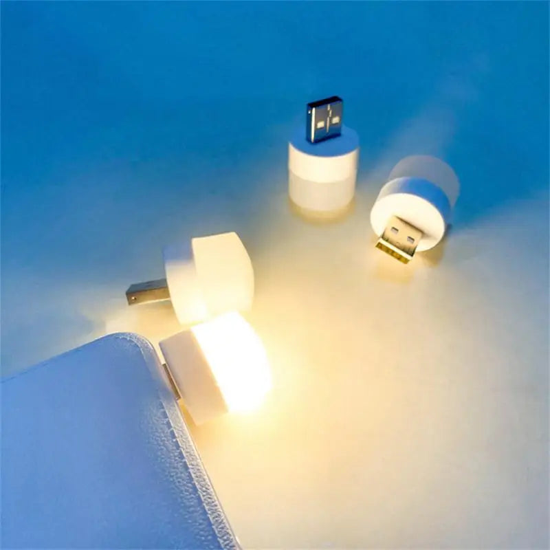 Mini USB Lamp LED Night Light USB Plug Lamp Power Bank Charging Book Lights Small Round Reading Eye Protection Lamps