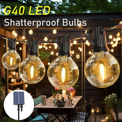 21Meters Solar String Light Bulbs G40 Outdoor Patio Decoration Waterproof IP44 LED Garland Globe Light Ornament For Wedding Cafe