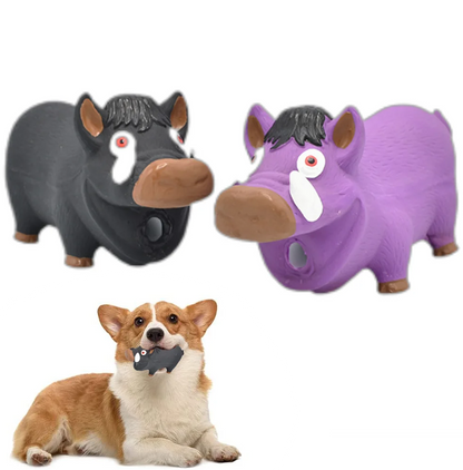 Dog Squeaky Soft Rubber Toy Dog Latex Chew Toy Bite Resistant Pig Shape Puppy Sound Toy Dog Supplies For Small Medium Large Dog