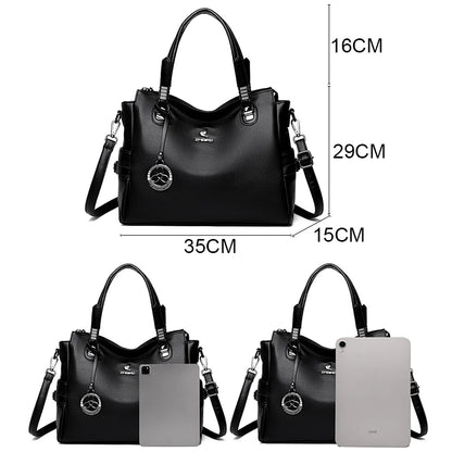 Real Women Soft Leather Shoulder Bags Luxury Women's Bag High Quality Ladies Handbag Fashion Female Messenger Bag Large Tote Sac