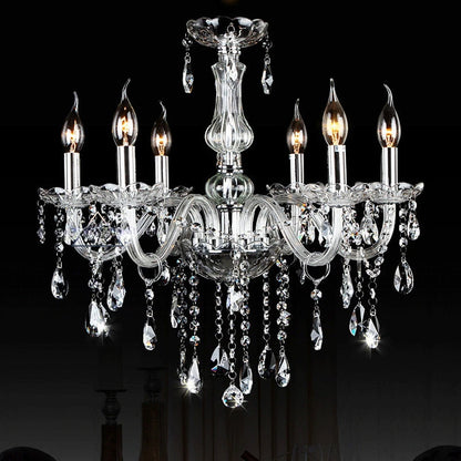 Transparent Crystal Chandeliers Multi 6/8/10 Arms Optional Lustres De Cristal Chandelier LED without Shade Wall Lamp E14 Lustre