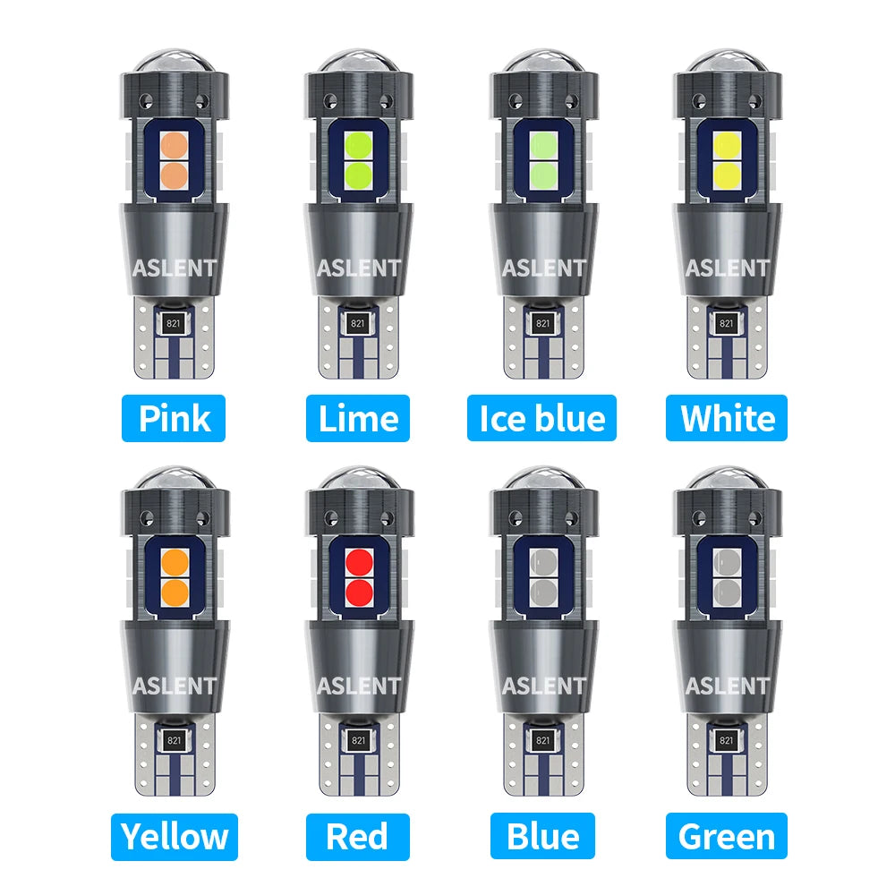 2/4PCS High Quality T10 W5W 168 192 Led Tail Light 3030 10smd 12V Auto Lamp CANBUS NO Error Car Marker Parking Bulb 6000K ASLENT