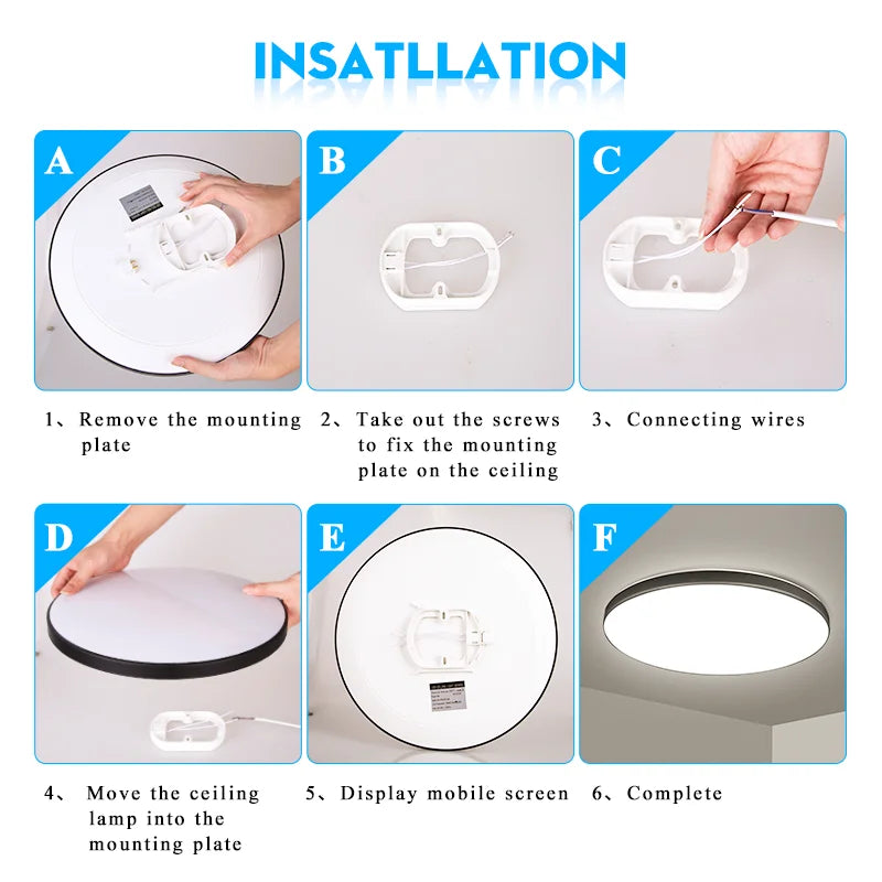 Led Ceiling Lamp Modern Ceiling Light IP65 Waterproof Round 30/18W Indoor Lighting For Bathroom Living Room Kitchen Balcony 220V