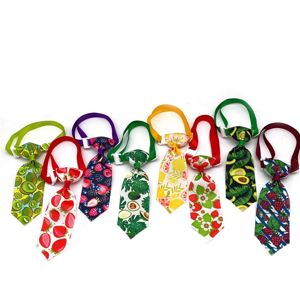 50/100pcs Summer Dog Bow Tie Fruit Pattern Dog Supplies Pet Dog Cat Puppy Bowties Holiday Party Neckties Small Dog Pet Supplies