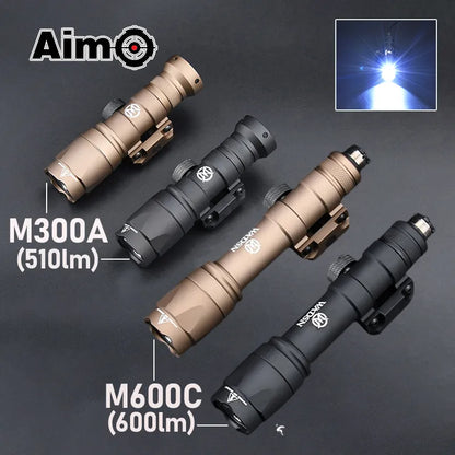 WADSN Airsoft Surefir M600C M600 M300 Tactical Scout Light AR15 Rifle Weapon Flashlight LED Hunting Spotlight SF M300A Gun lamp