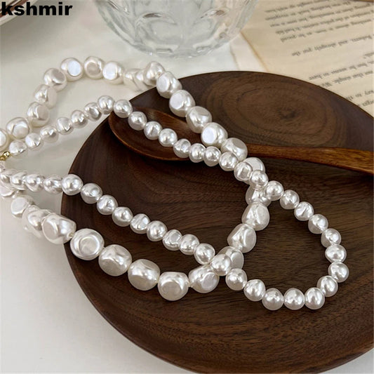 Luxury Big Pearl Clavicle Necklace - Korean Niche Design