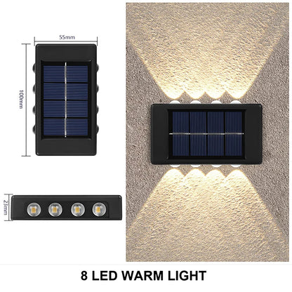 10/8/6/4/2 LED Solar Wall Lamp Outdoor Waterproof Up and Down Luminous Lighting for Garden Fence Decoration Sunlight Light