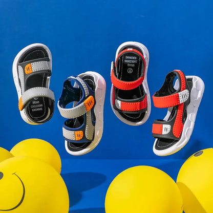 Summer Baby Sandals Solid Color Baby Boy Sandals Soft Sole Anti-slip Boys Girls Sandals Toddler Baby Shoes Beach