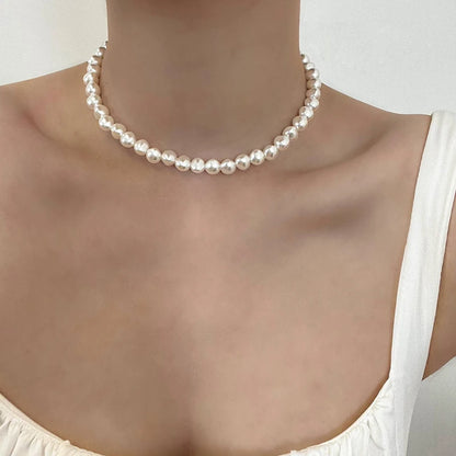 Luxury Big Pearl Clavicle Necklace - Korean Niche Design