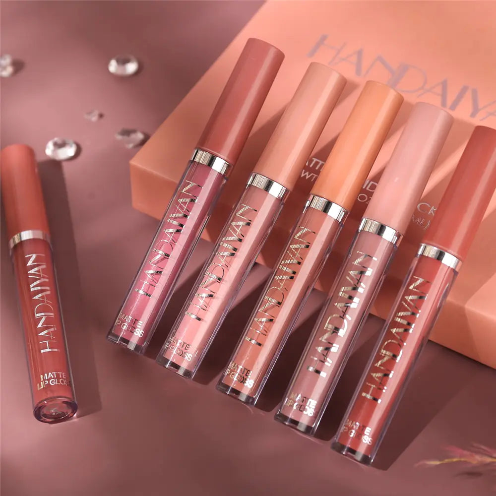 6PC Matte Velvet Lip Gloss Set.