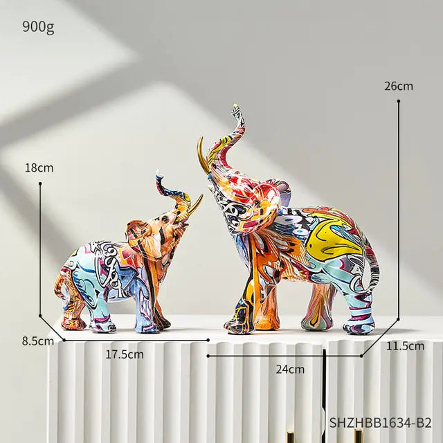 Painting Art Elephant Sculptures & Figurines Modern Decoration.