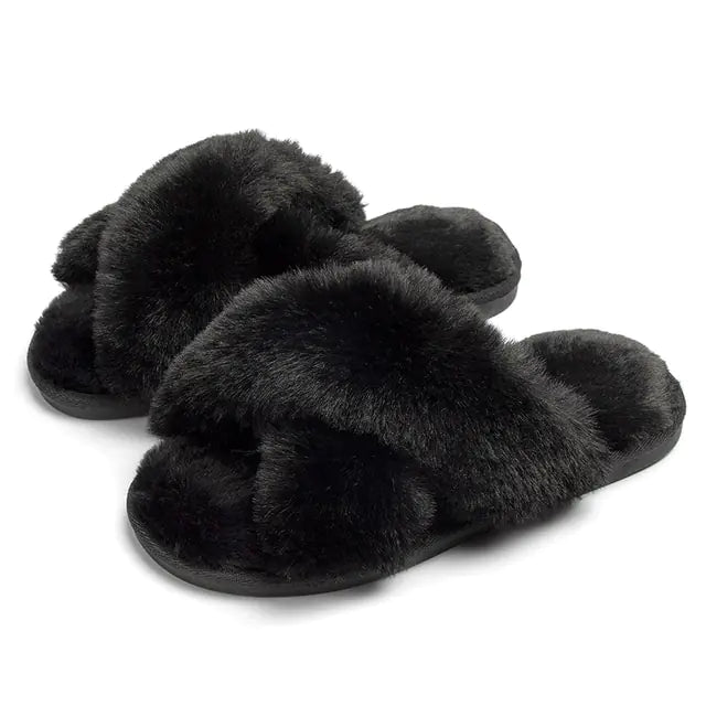 Winter Women Home Indoor Casual Fuzzy Slippers