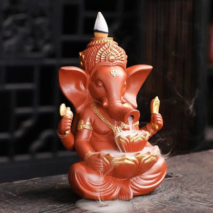 Ganesha Backflow Incense Burner Elephant God.