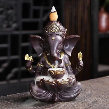 Ganesha Backflow Incense Burner Elephant God.