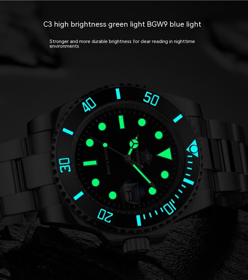 Men's Waterproof Luminous Stainless Steel Quartz Watch - Durable & Stylish.