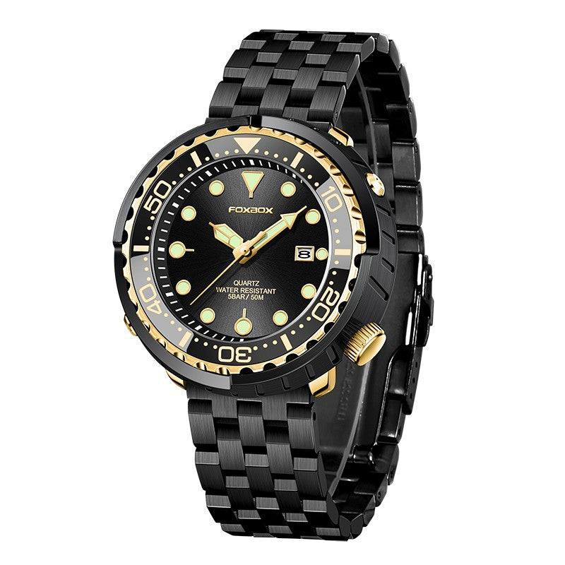 Men's Quartz Watch Three-pin Calendar Waterproof.