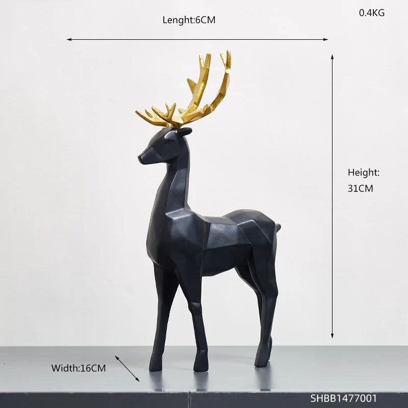 Resin Deer Statue Sculpture Ornament.