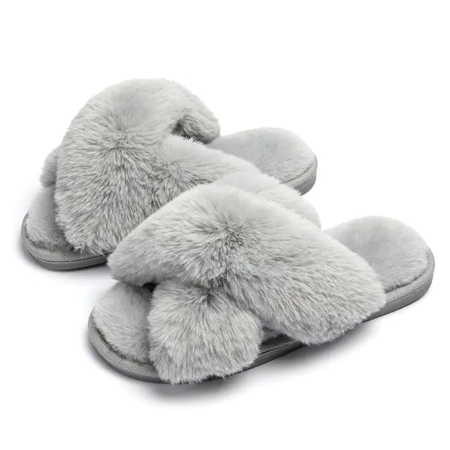 Winter Women Home Indoor Casual Fuzzy Slippers