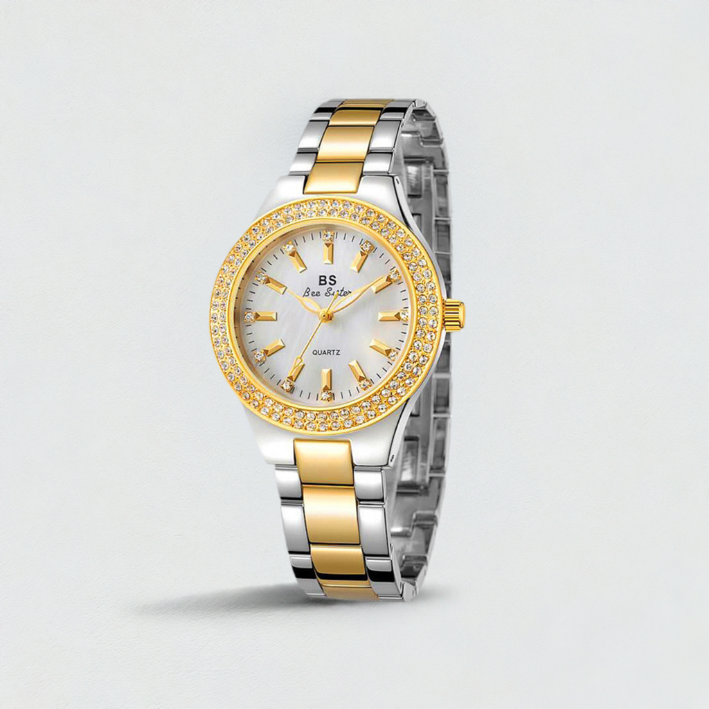 Diamond Steel Band Quartz Watch.