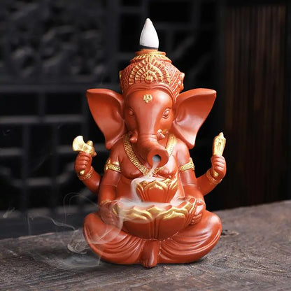 Ganesha Backflow Incense Burner Elephant God.