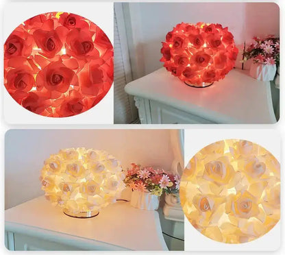 LED Table Lamp Rose Flower Bonsai Tree Night Lights Garland.