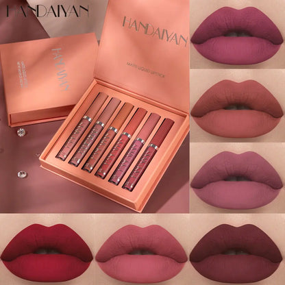 6PC Matte Velvet Lip Gloss Set.