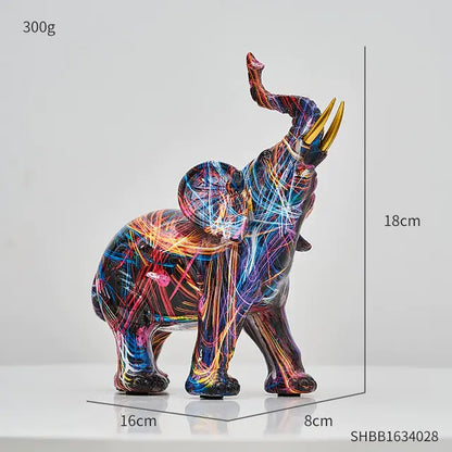 Painting Art Elephant Sculptures & Figurines Modern Decoration.